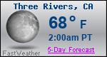 Weather Forecast for Three Rivers, CA