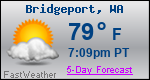 Weather Forecast for Bridgeport, WA