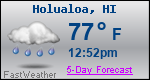 Weather Forecast for HÅlualoa, HI