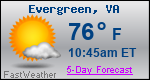 Weather Forecast for Evergreen, VA