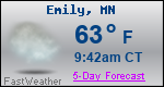 Weather Forecast for Emily, MN