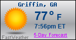 Weather Forecast for Griffin, GA