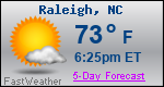 Weather Forecast for Raleigh, NC