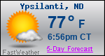 Weather Forecast for Ypsilanti, ND