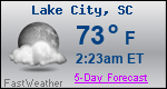 Weather Forecast for Lake City, SC
