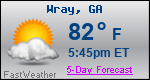 Weather Forecast for Wray, GA