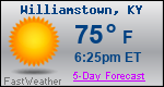 Weather Forecast for Williamstown, KY