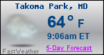 Weather Forecast for Takoma Park, MD