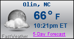 Weather Forecast for Olin, NC