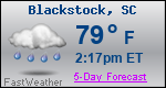 Weather Forecast for Blackstock, SC