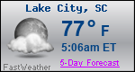Weather Forecast for Lake City, SC