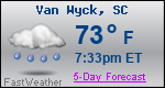 Weather Forecast for Van Wyck, SC