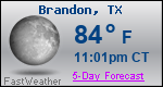 Weather Forecast for Brandon, TX