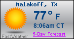 Weather Forecast for Malakoff, TX
