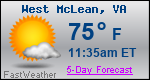 Weather Forecast for West McLean, VA