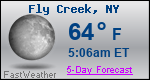 Weather Forecast for Fly Creek, NY
