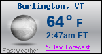 Weather Forecast for Burlington, VT