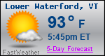 Weather Forecast for Lower Waterford, VT