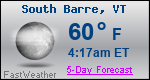 Weather Forecast for South Barre, VT