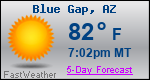 Weather Forecast for Blue Gap, AZ