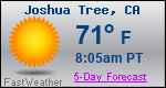 Weather Forecast for Joshua Tree, CA