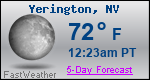 Weather Forecast for Yerington, NV