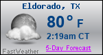 Weather Forecast for Eldorado, TX