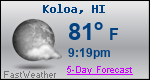 Weather Forecast for KÅloa, HI