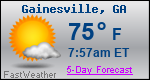 Weather Forecast for Gainesville, GA