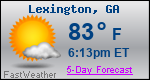 Weather Forecast for Lexington, GA
