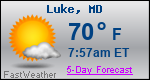 Weather Forecast for Luke, MD