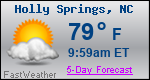 Weather Forecast for Holly Springs, NC
