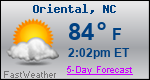 Weather Forecast for Oriental, NC