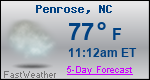 Weather Forecast for Penrose, NC