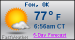 Weather Forecast for Fox, OK