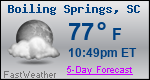 Weather Forecast for Boiling Springs, SC