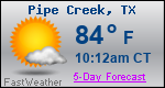 Weather Forecast for Pipe Creek, TX
