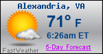 Weather Forecast for Alexandria, VA