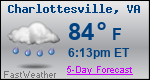 Weather Forecast for Charlottesville, VA