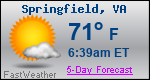 Weather Forecast for Springfield, VA