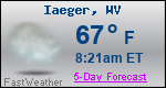 Weather Forecast for Iaeger, WV