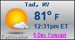 Weather Forecast for Tad, WV