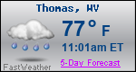 Weather Forecast for Thomas, WV