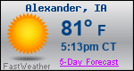 Weather Forecast for Alexander, IA