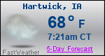 Weather Forecast for Hartwick, IA