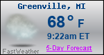 Weather Forecast for Greenville, MI