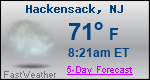 Weather Forecast for Hackensack, NJ
