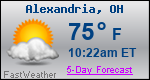 Weather Forecast for Alexandria, OH