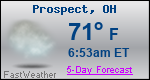 Weather Forecast for Prospect, OH