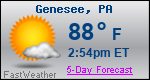 Weather Forecast for Genesee, PA